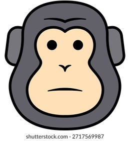 Ilustración de la cabeza del gorila