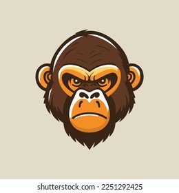 illustration of gorilla head  logo animal character logo icon mascot vector cartoon design template