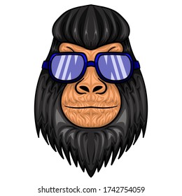 
illustration of gorilla head. suitable for clothes, jackets, covers and others