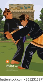 Ilustração de Gorontalos Langga Artes Marciais em Design Plano
