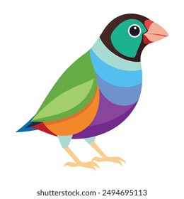 Illustration of Gouldian Finch Isolated