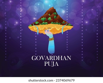 Illustration of goverdhan puja celebration design