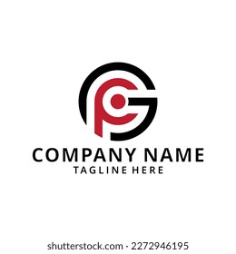  illustration gp pg logo design vector