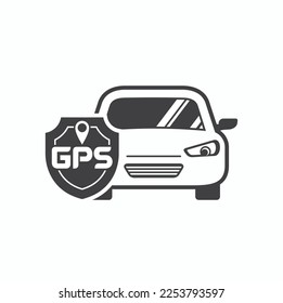 illustration of gps car, gps tracker, vector art.