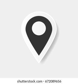 Illustration of GPS icon isolate on grey background. Paper art and craft style.