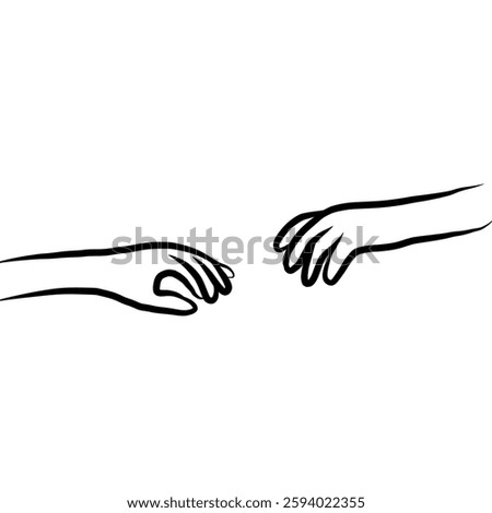 illustration of grabbing hands or touching