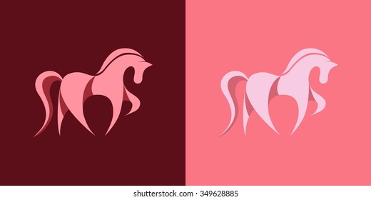 Illustration gracefully walking horse