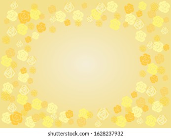 Illustration of gradient background with scattered roses.