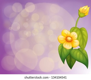 Illustration eines FarbFarbrostdruckerei mit gelben Blumen
