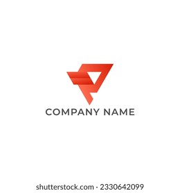 ILLUSTRATION GRADIENT ORANGE COLOR ABSTRACT GEOMETRIC LETTER R LOGO ICON SIMPLE NIMIMALIST TEMPLATE DESIGN VECTOR