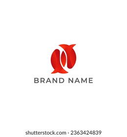 ILLUSTRATION GRADIENT RED COLOR KOI FISH LOGO ICON TEMPLATE SIMPLE DESIGN ELEMENT VECTOR