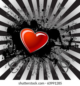 illustration with gradient and red heart