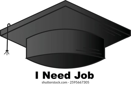 The Illustration of Graduate Hat to symbolize fresh graduate finding a Job.