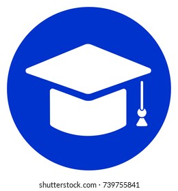 Illustration of graduation hat circle icon