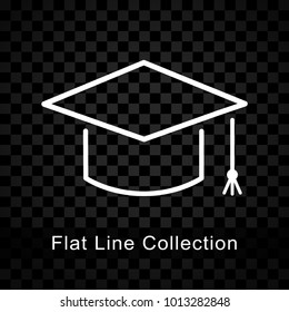 Illustration of graduation hat icon on checkered background