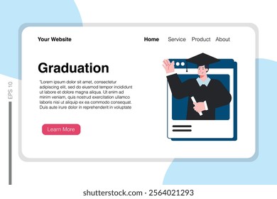 Illustration of graduation - Landing Page