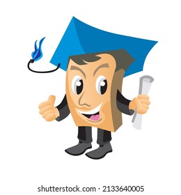 Illustration Graduation mascot with simple style