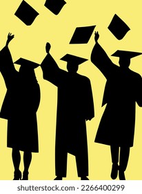 Illustration of a graduation student with cap and gown 