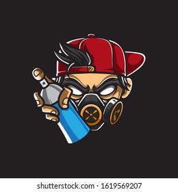 illustration of Graffiti Character logo, vector template