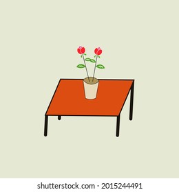 Illustration grafis of flowers on the table