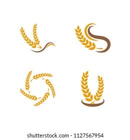 Illustration of grain logo design template vector