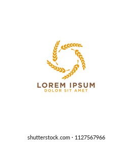 Illustration of grain logo design template vector