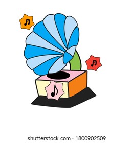 ilustración de un instrumento gramófono