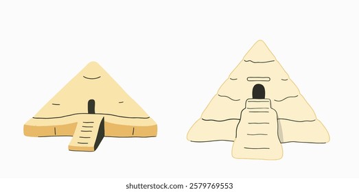 A Illustration of a grand ancient pyramid, ideal for book about Egyptian history, mystery, and monumental architecture.