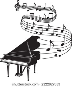 Ilustración de un piano de cola