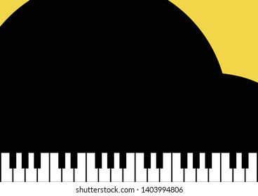 illustration of grand piano and piano keyboard