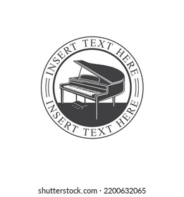 illustration of grand piano, music art, vector art.