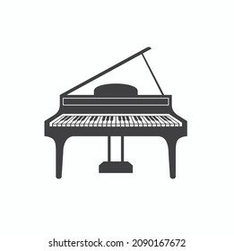 illustration of grand piano, vector art.