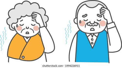 Illustration of grandfather and grandmother. Vector data that is easy to edit.