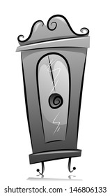 Illustration of Grandfather's Clock in Black and White