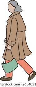 Ilustração de uma avó vestida bem