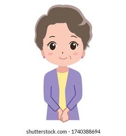 Illustration of a grandma greeting