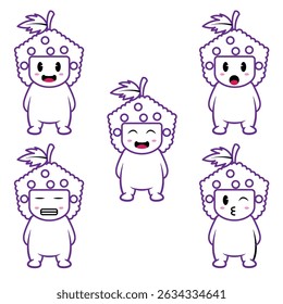 The Illustration of Grape Fruit Emoji