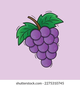 Illustration of Grape Fruits Vector Drawing