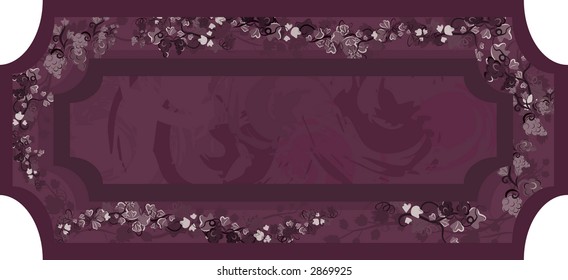 Illustration of grapes and ivy in a frame design element.  File contains no gradients.
