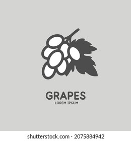 Illustration of a grapes in a modern style. Isolated image on a light background. Vector icon.