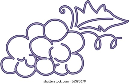 ilustración de uvas en blanco