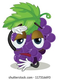 illustration of grapes on a white background