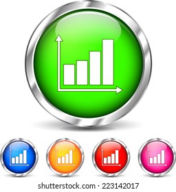 Illustration of graph icons set on white background