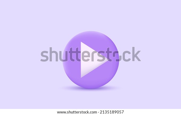illustration graphic 3d icon play button\
isolated on purple background. Stop sign. Trendy and modern vector\
in 3d style. 3d vector\
illustration