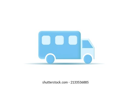 Illustration Graphic 3d Realistic Icon Fast Delivery Isolated On White Background. Express Delivery, Shipping, Truck Icon, Quick Move.3d Vector Illustration