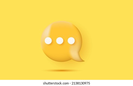 illustration graphic 3d speech bubble design isolated vector icons, isolated on yellow background. 3D Chat icon design.Trendy and modern vector in 3d style.