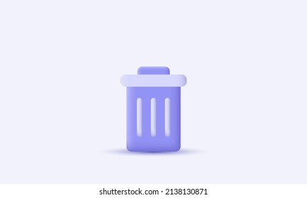 illustration graphic 3d trash design can isolated on white background. Trendy and modern vector in 3d style.