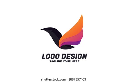 Illustration of graphic Abstract bird goose logo design template