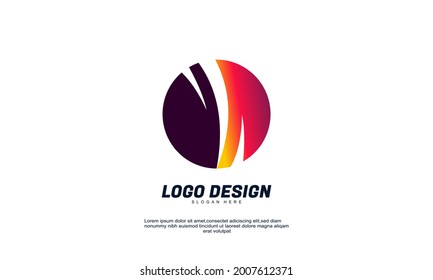 Illustration of graphic abstract creative circle logo icon design modern digital style illustration motion flow vector flat design