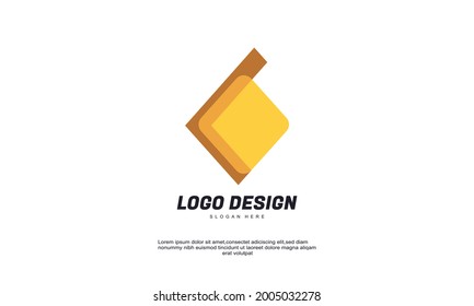 Illustration of graphic abstract creative company design logo element with business card template best for brand identity and logotypes